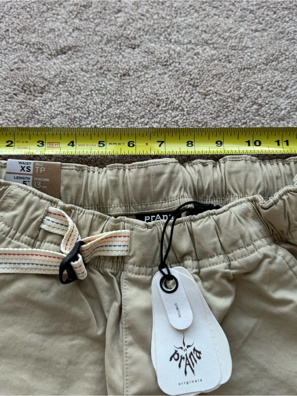 NWT prAna Originals Mojave Stretch Shorts XS - Khaki 5